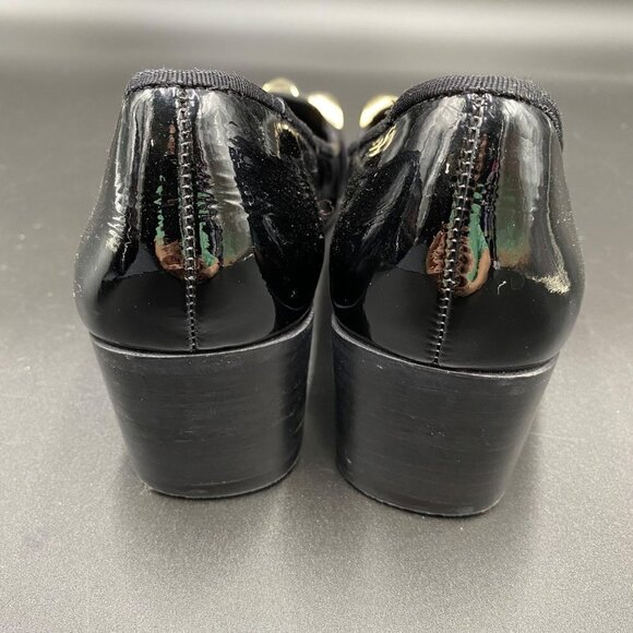 Tory Burch Asher Patent Studded Rockstud Pump Black Women's Size 6 - Picture 4 of 12